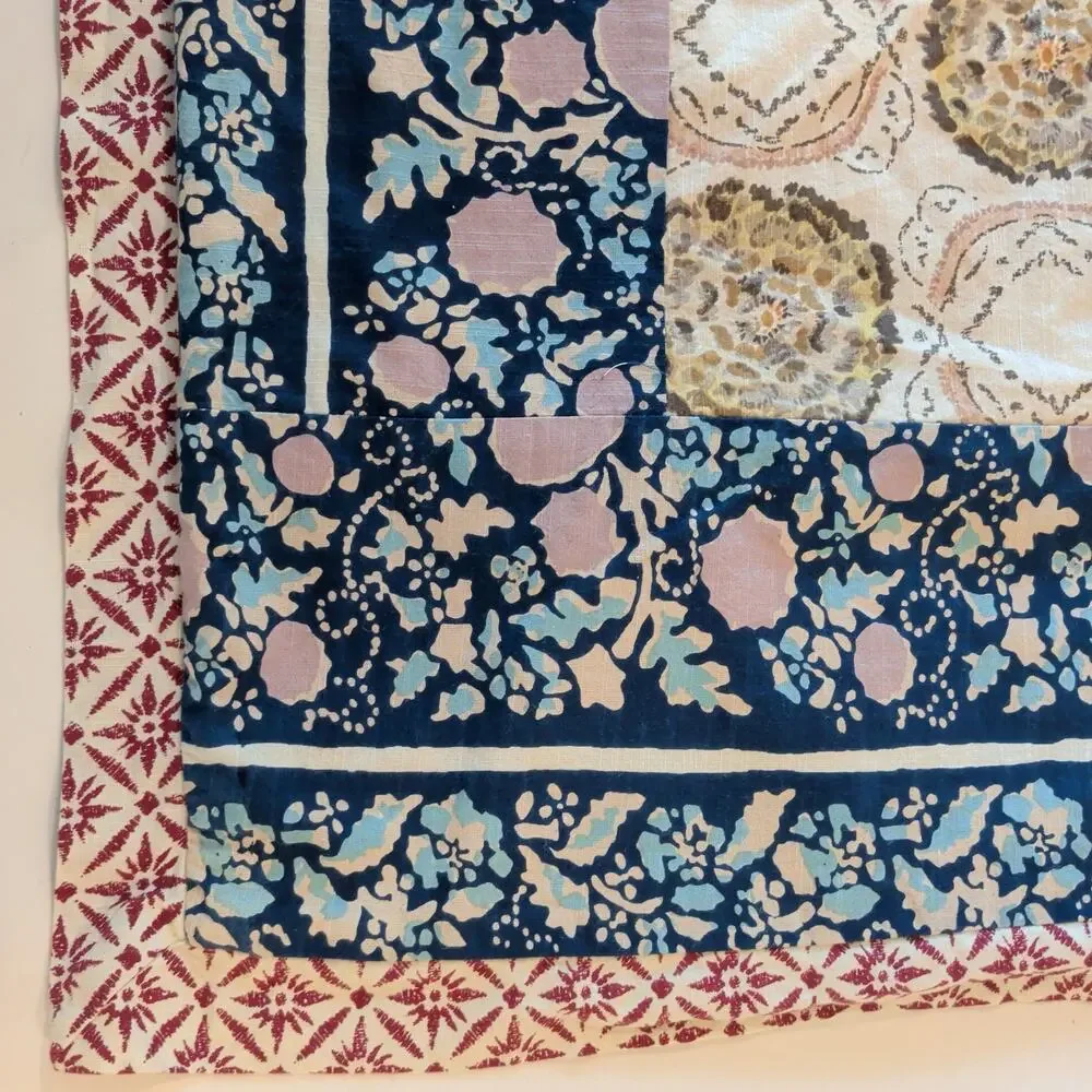 Set of 2 By Anthropologie Meguro Euro Sham Pillowcases 28in x 28in Block Print